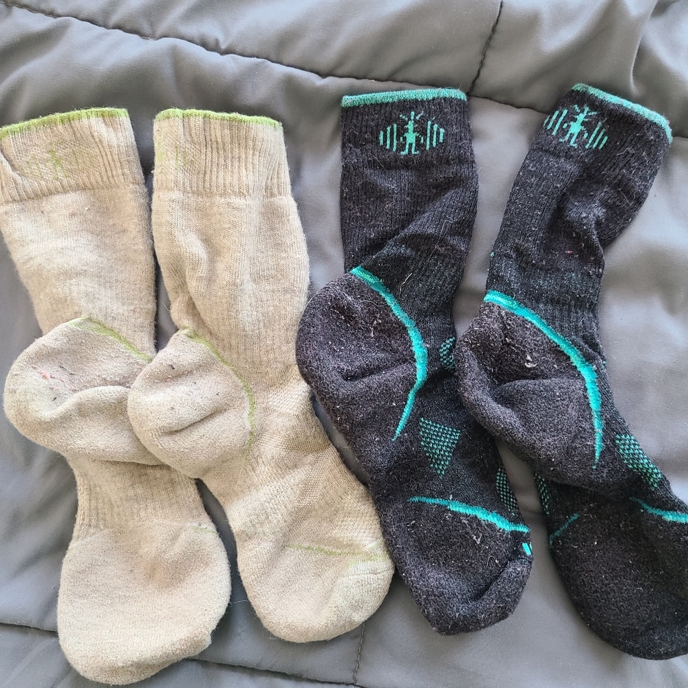 Two pairs of smartwool women's hiking or dress socks size medium